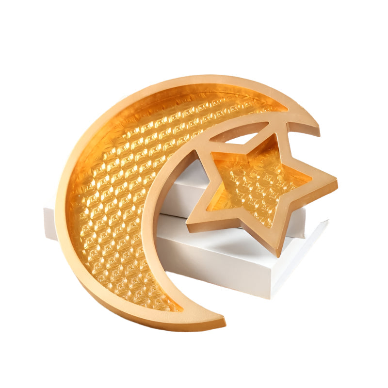Gold Eid Mubarak Wooden Dessert Tray