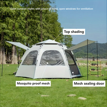 Hexagonal Quick Opening Outdoor Camping Tent 6-Person