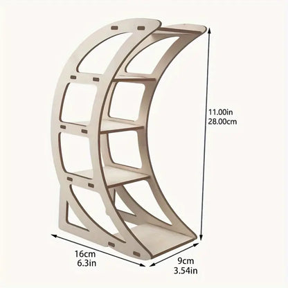 Mystic Moon Crescent Wooden Ornament Shelf