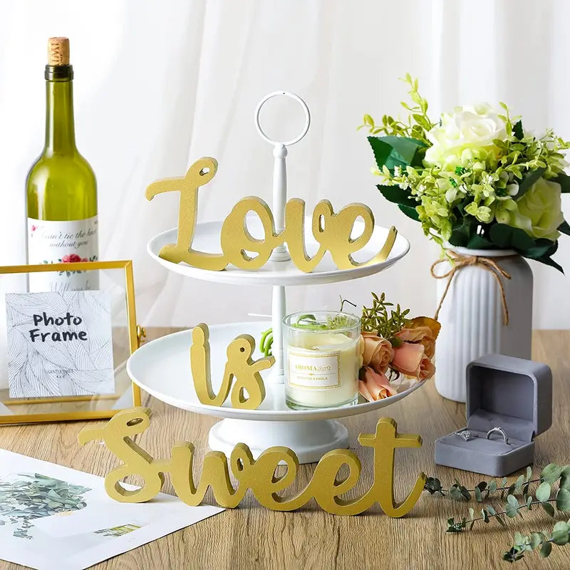 Love is Sweet Table Decor - Freestanding Wooden Love Sign