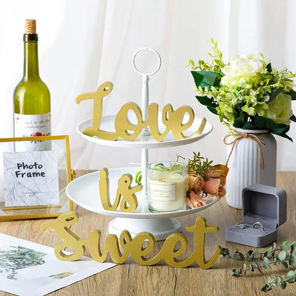 Love is Sweet Table Decor - Freestanding Wooden Love Sign