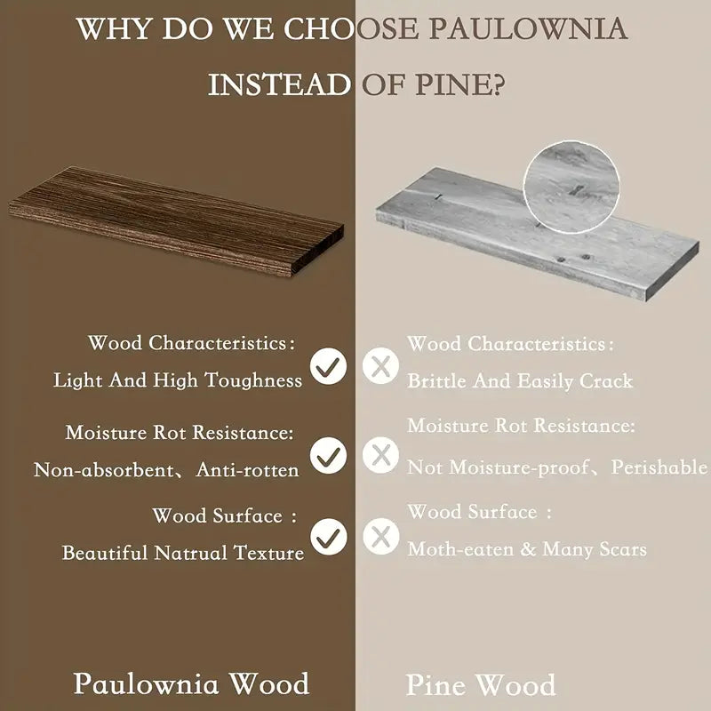 Rustic Charm: Wood Bathroom Shelves with Storage and Towel Bar