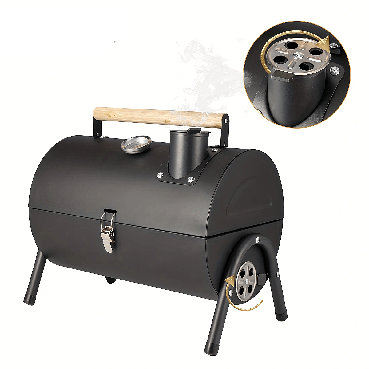 Portable Charcoal Grill BBQ Smoker with Handle