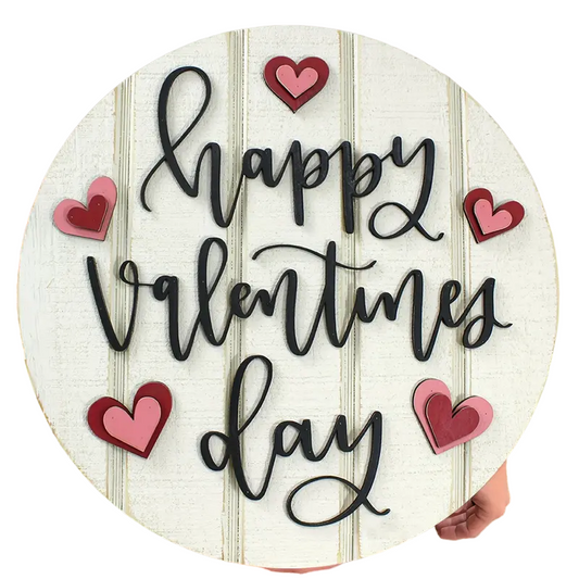 Valentine's Day Wooden Door Hanger - Heartwarming Sign for Love Celebrations