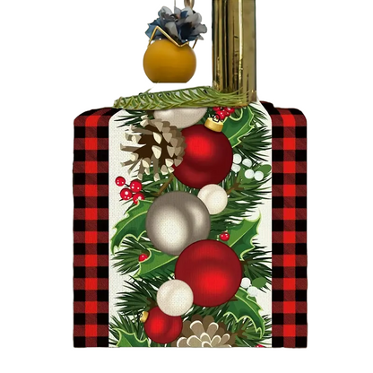 Red & Black Buffalo Check Plaid Christmas Table Runner