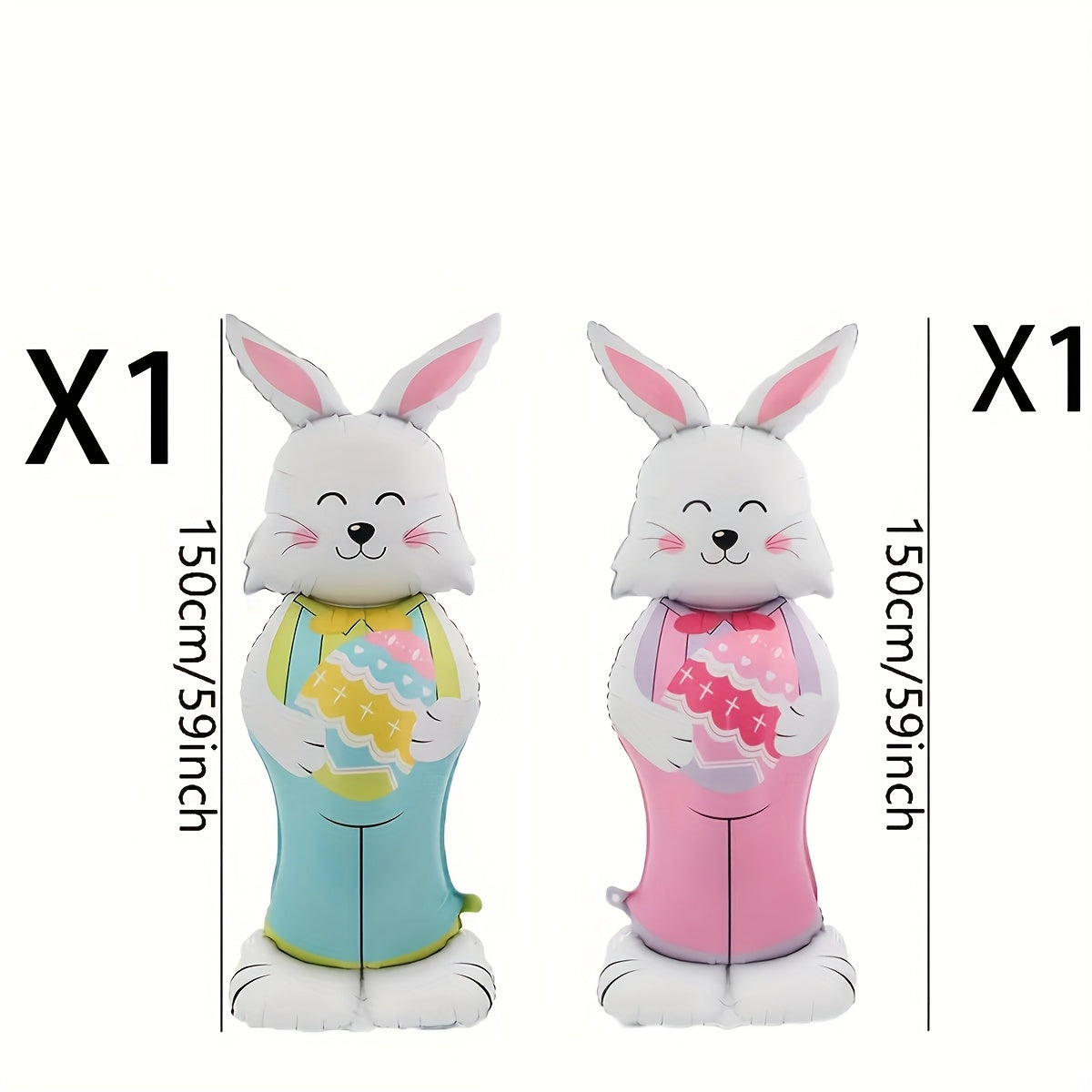 Set of 2 Giant 150cm Standing Rabbit Balloons