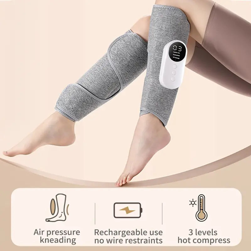 Electric Leg Massager - Cordless Calf Air Compression Massager with Heat