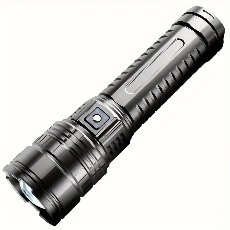 Telescopic Zoom C-Type Rechargeable Flashlight with Intelligent Power Display