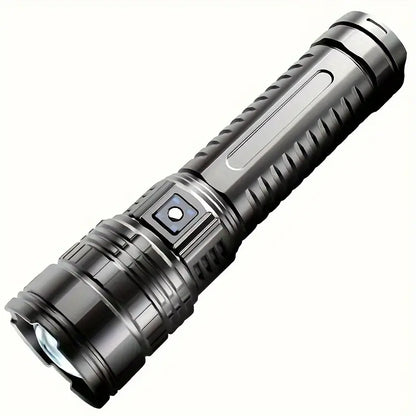 Telescopic Zoom C-Type Rechargeable Flashlight with Intelligent Power Display