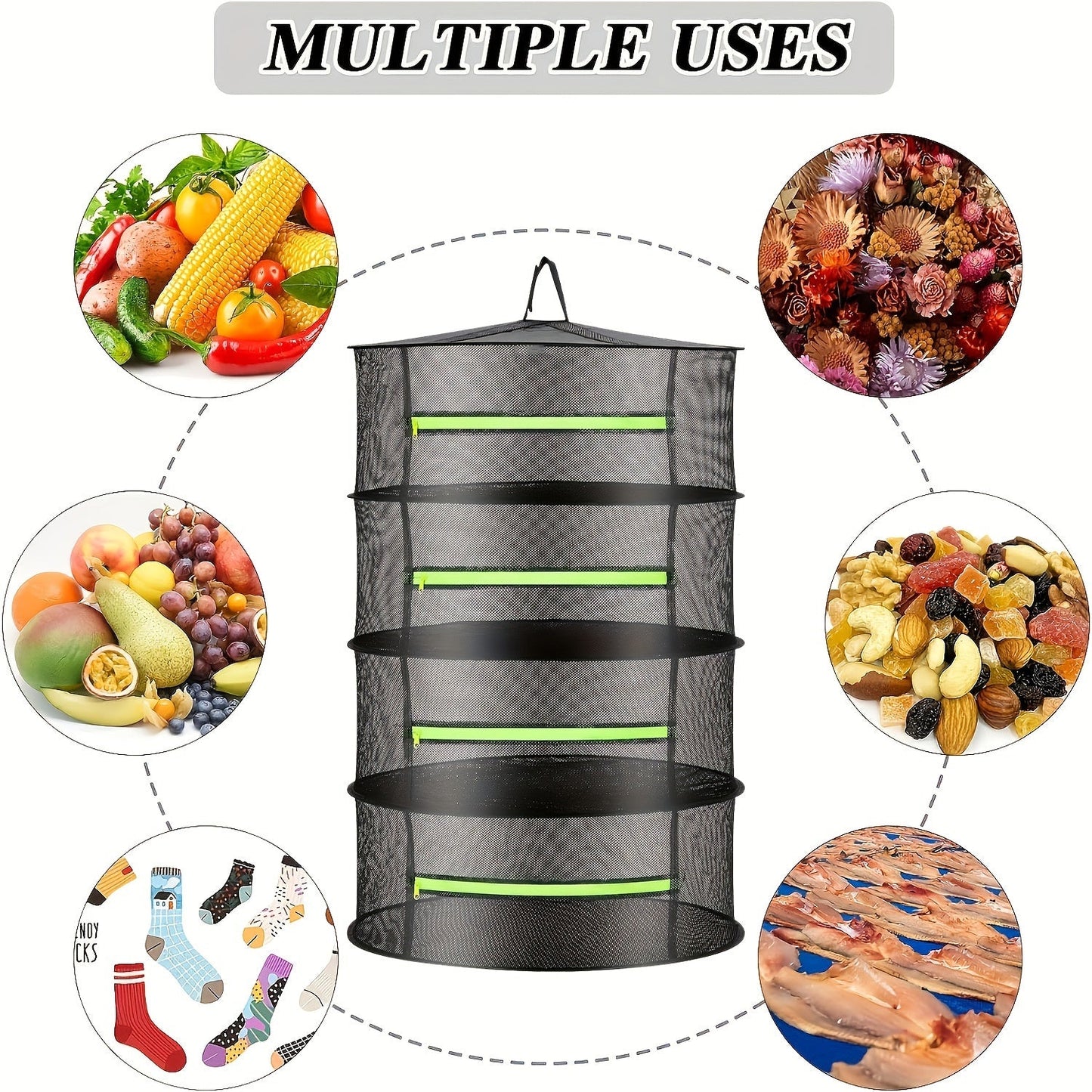 Hanging Plant Mesh Drying Rack (4-Tier)