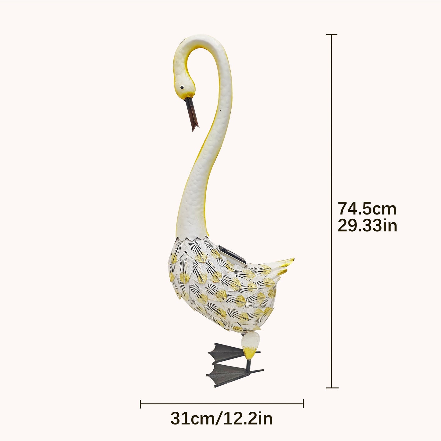 Solar Swan Garden Statue Outdoor