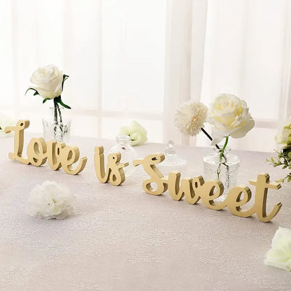 Love is Sweet Table Decor - Freestanding Wooden Love Sign
