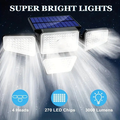 1pc Solar Garden Light Outdoor - 270 LEDs Solar Wall Light with Motion Sensor