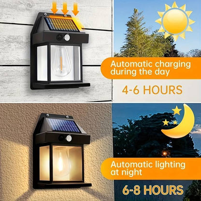 Solar Motion Sensor LED Lights, Wireless Outdoor Security