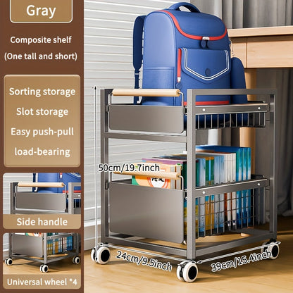 Mobile Book Bag Storage Rack Trolley