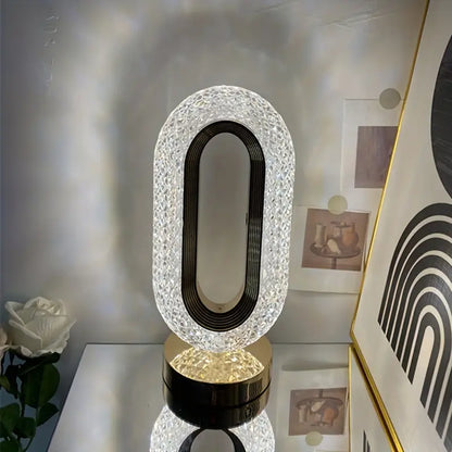 Modern Crystal Table Lamp with Color-Changing LED Lights