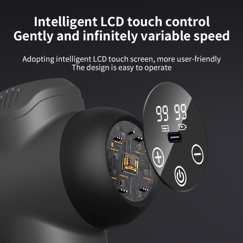 99-Level Fascia Gun Muscle Massager with LED Screen(Black)