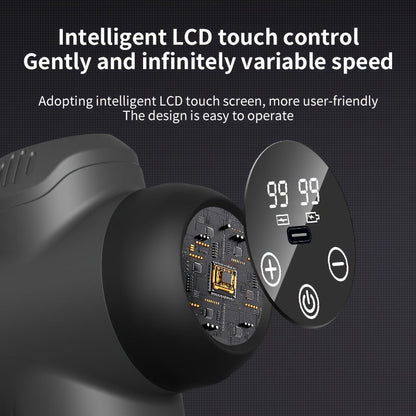 99-Level Fascia Gun Muscle Massager with LED Screen(Black)