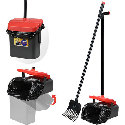 Dog Pooper Scooper Set with Swivel Bin