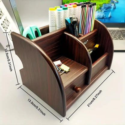 Wooden Desk File Organizer with Drawer