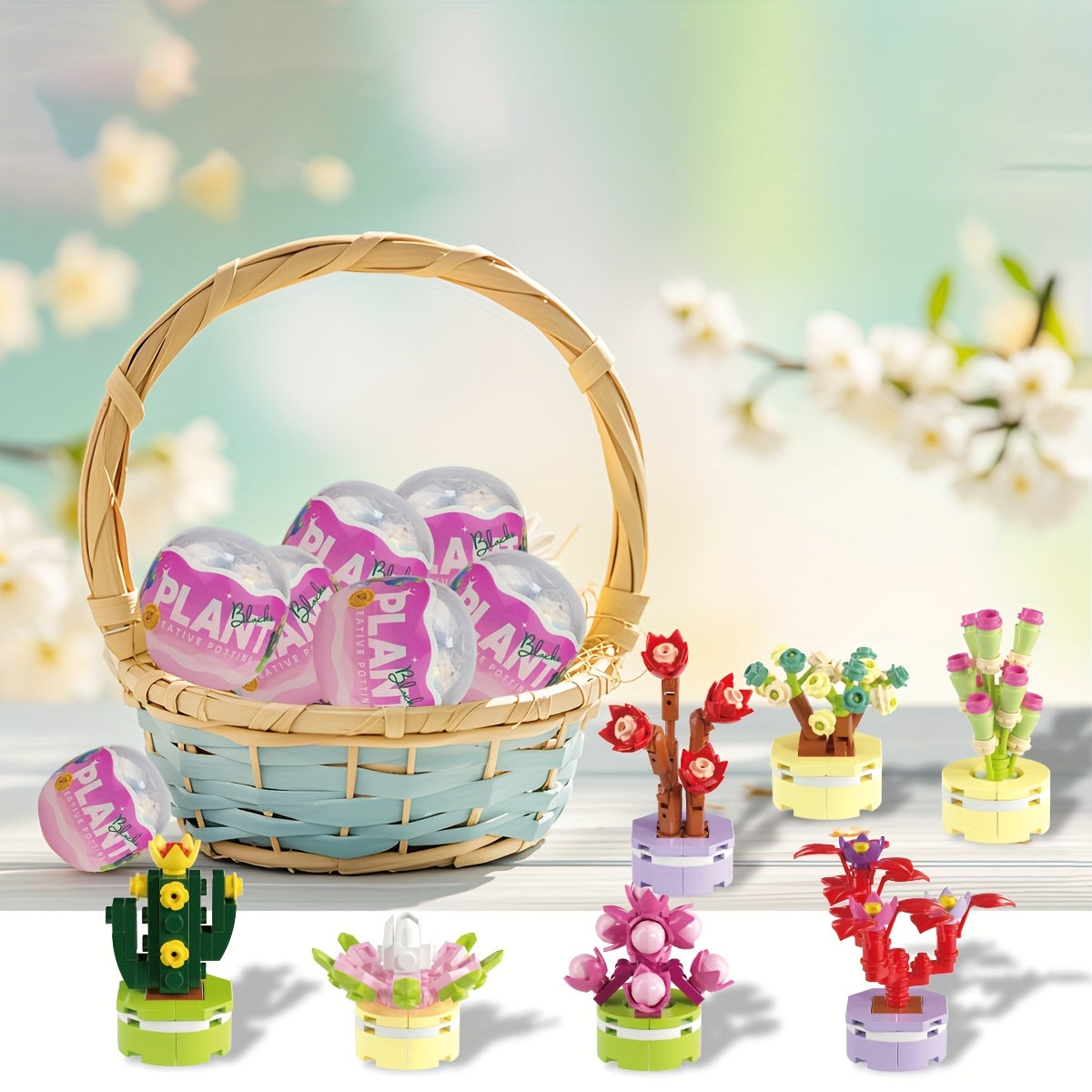 6-Pack Easter Plant Building Blocks Toys for Kids