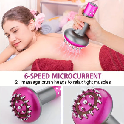 Heated Metal Back Massager - Handheld Smart Brush(Purple)