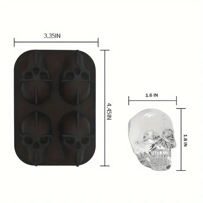 3D Skull Ice Cube Tray Maker - 4Pcs