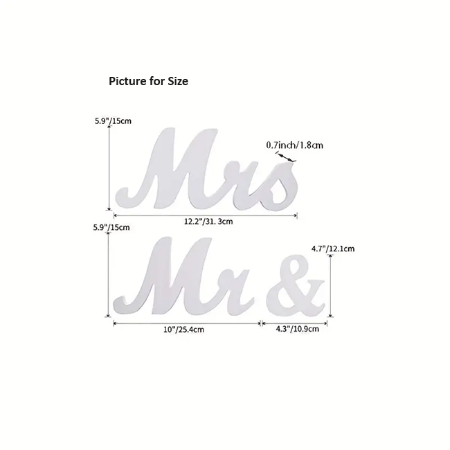 Rose Golden Mr & Mrs Wedding Table Large Wooden Letters