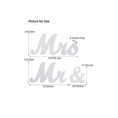 Rose Golden Mr & Mrs Wedding Table Large Wooden Letters