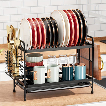 Metal Kitchen Dish Rack with Drainboard