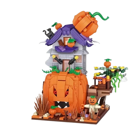Spooky Pumpkin House Mini Building Brick Toy