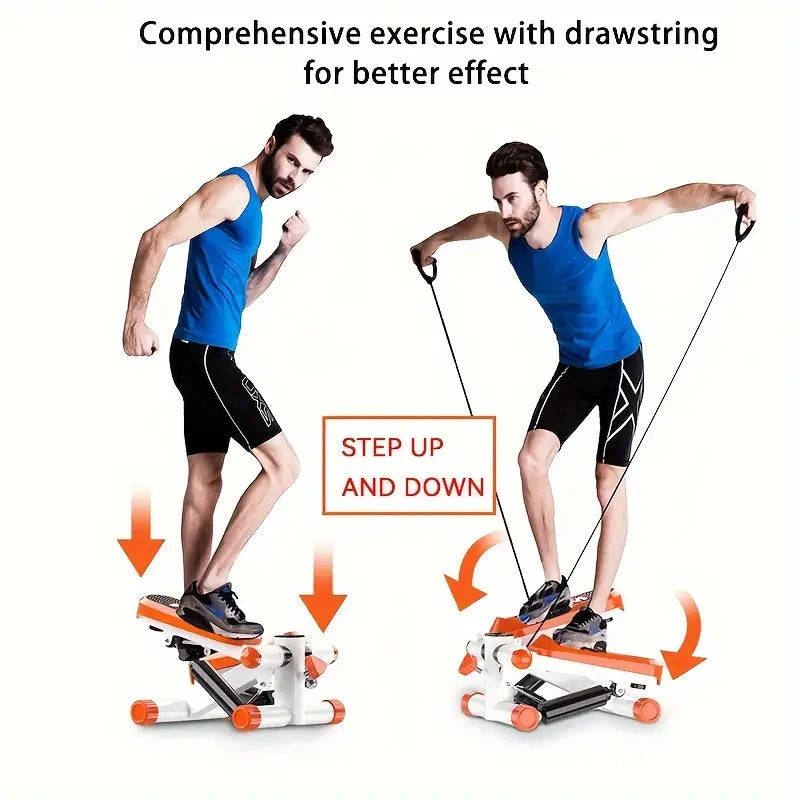 Mini Stepping Machine with Balance Training Pedal and Pull Rope