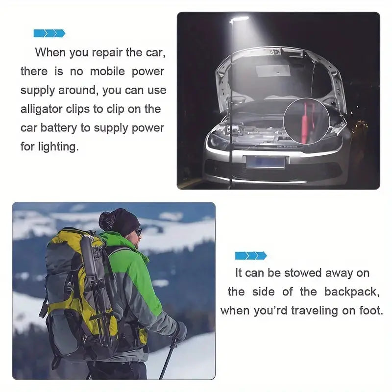 Black Matte Portable Outdoor Camping Lamp with USB Charging