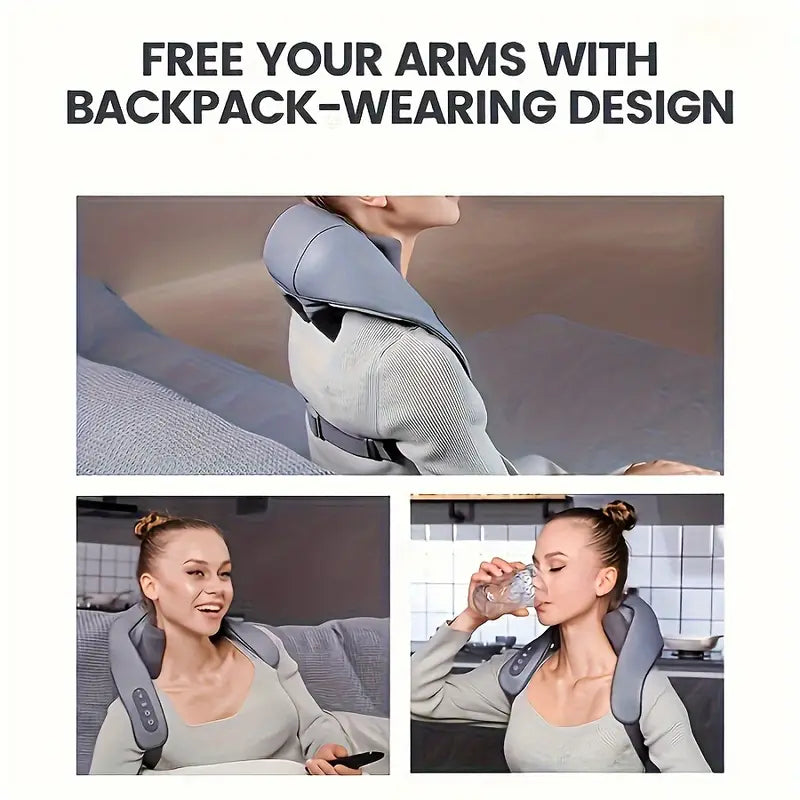 Electric Neck Massager, Portable Smart Cervical Massage-Grey