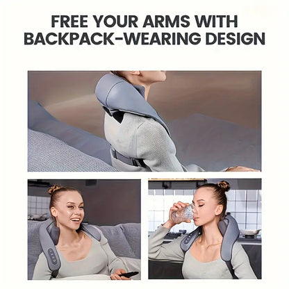 Electric Neck Massager, Portable Smart Cervical Massage-Grey