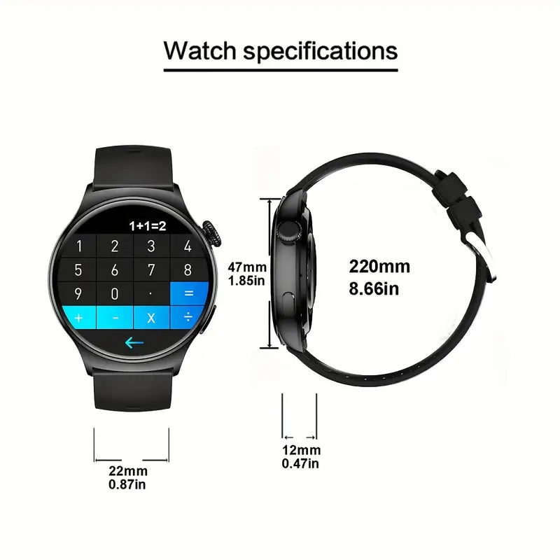Black Silicone Smart Watch with Wireless Call and Sports Mode