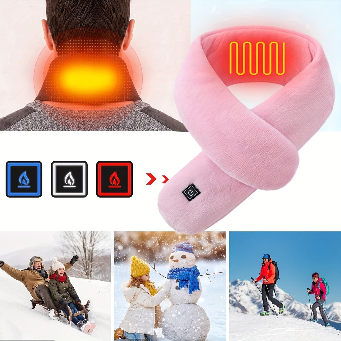 Scarf with USB Heated Winter Neck Warmer