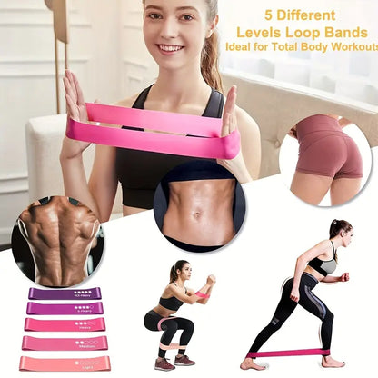 17pcs Fitness Resistance Bands Set – Medium Tension