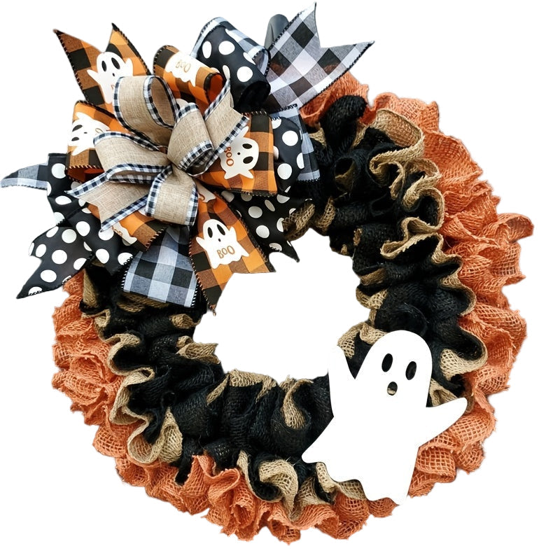 Halloween Wreath with Ribbons Bells and Bow