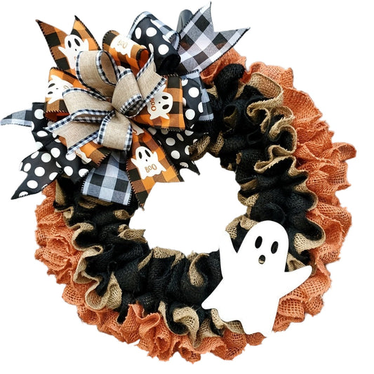 Halloween Wreath with Ribbons Bells and Bow