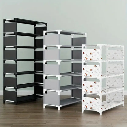 Keep your footwear in check with this multi-layer plastic storage shoe rack