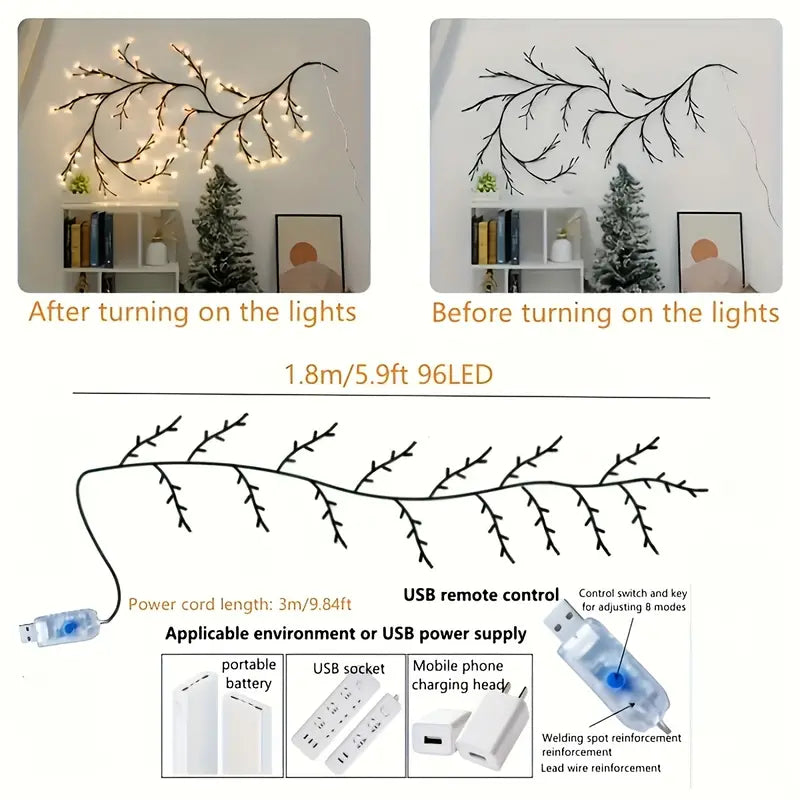 USB-Powered Tree Branch Decoration - Christmas Night Light