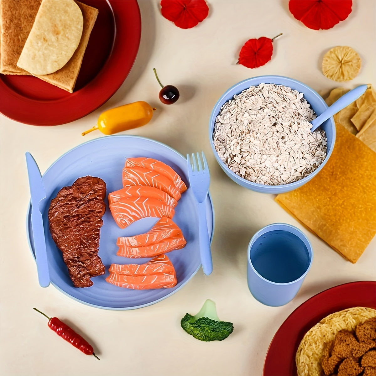 Colorful Plastic Camping Cutlery Set (24pcs)