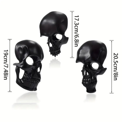 Americana Skull Ornaments 3-Piece Set – Goth-Inspired Resin Skeleton