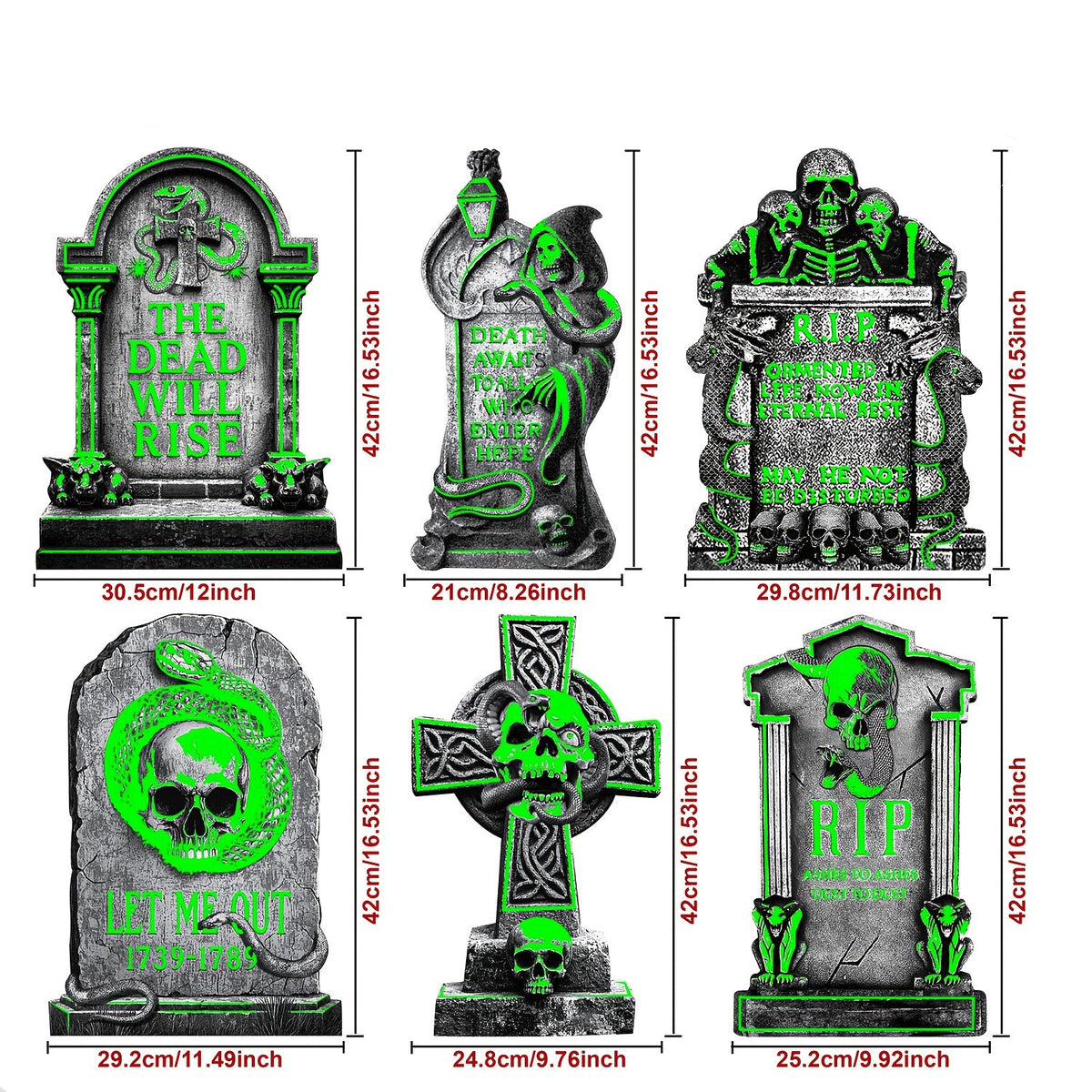 Halloween Glow Yard Signs Tombstone Set