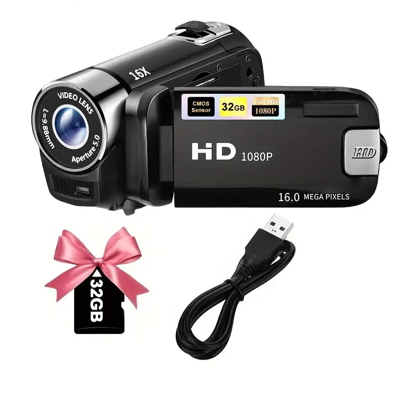 Black 270° Rotating LED Flip Screen Camera