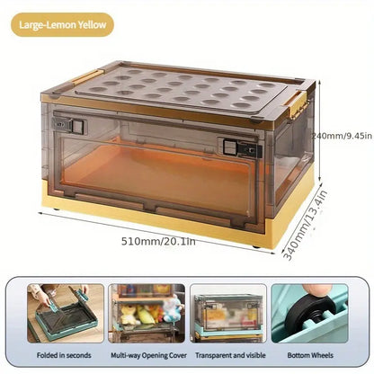 Stay organized with style using this roomy, stackable storage container