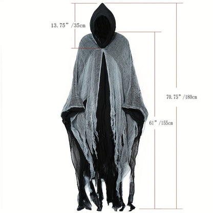 Skeleton Halloween Cloak with Hood