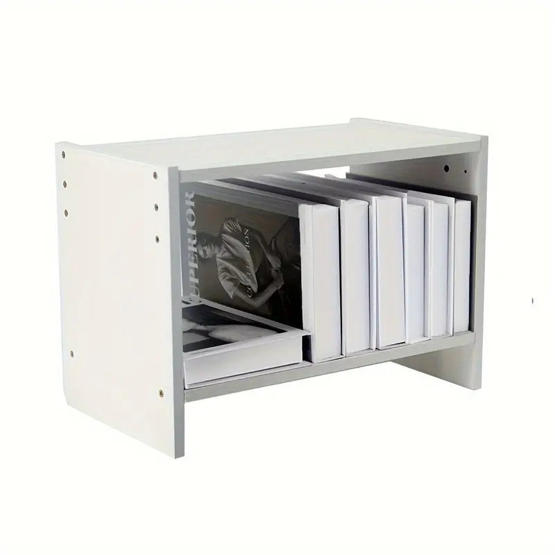 Modern Wood Desk Bookshelf - Office Desk Storage Rack