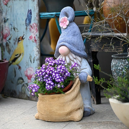 Gnome Garden Statue Planter with Drainage Hole